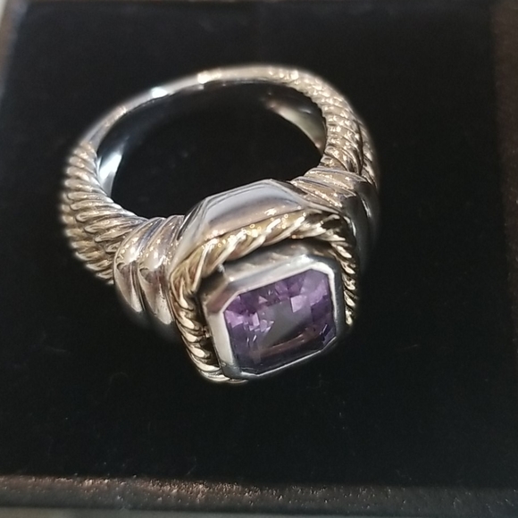 Stunning Sterling, Gold Amethyst Ring 6 - Picture 2 of 9